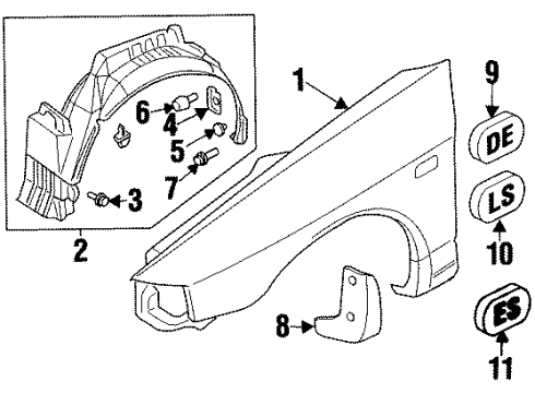 Mitsubishi MR241357 Fender Liner, Driver Side