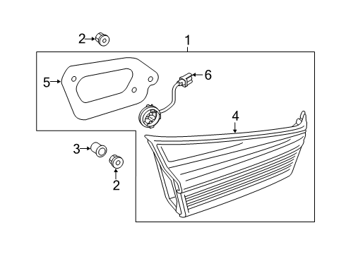 Mitsubishi 26540W000P Backup Lamp, Passenger Side