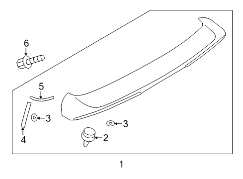 Mitsubishi 6515A383RB Spoiler Assembly Red