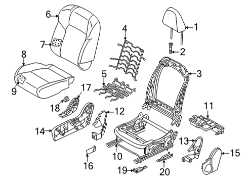 Mitsubishi 87101W200P Seat Adjuster, Passenger Side