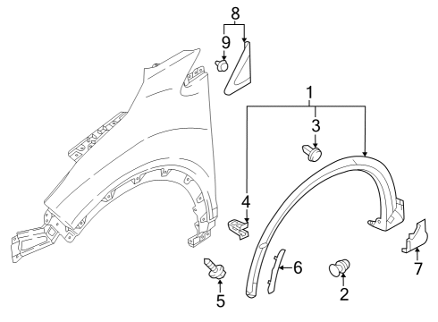 Mitsubishi 769A4W110P Pillar Molding, Driver Side
