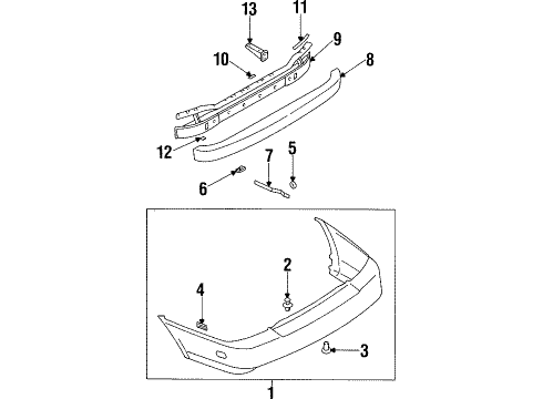 Mitsubishi MR287600 Bumper Cover Side Bracket