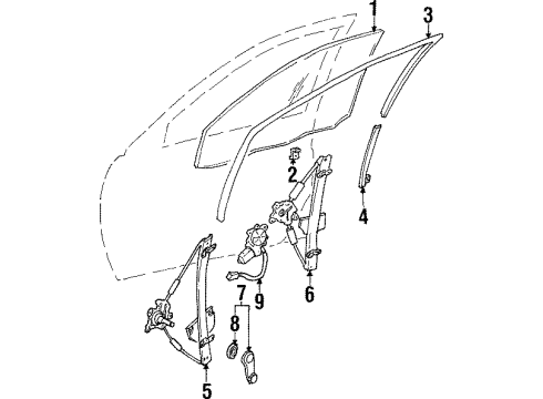 Mitsubishi MR503083 Window Regulator, Driver Side