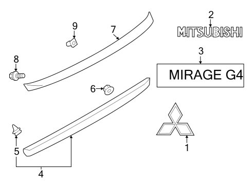 Mitsubishi 96032W11AP Spoiler