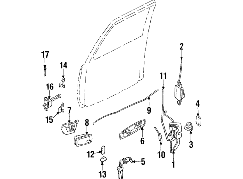 Mitsubishi MB669169 Handle, Inside, Driver Side
