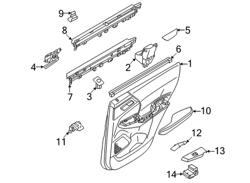 Mitsubishi 82909W022P Door Trim Panel, Driver Side Black/Gray