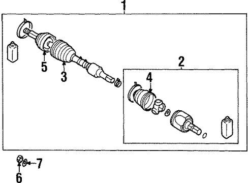 Mitsubishi MR580550 Axle Assembly, Passenger Side