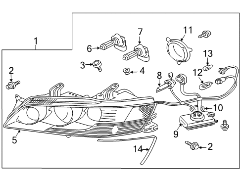 Mitsubishi 8301A061 Headlamp Assembly Seal, Driver Side
