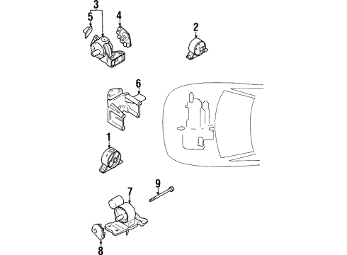 Mitsubishi MR130551 Side Mount, Front