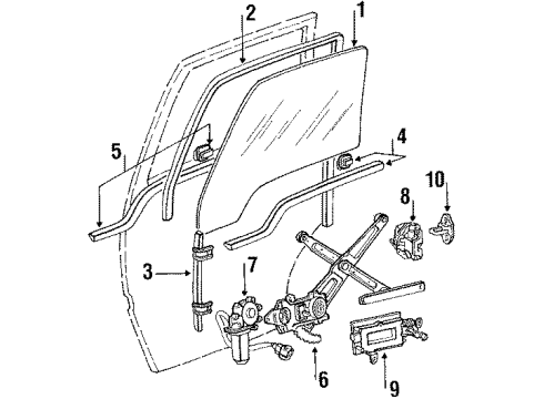 Mitsubishi MB421515 Belt Weatherstrip, Driver Side