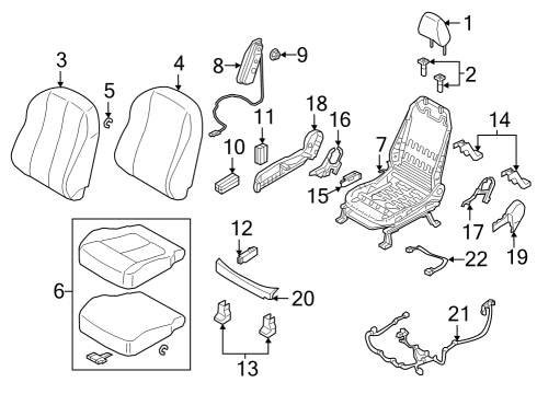 Mitsubishi 87300WH61P Cushion Assembly, Passenger Side Gray