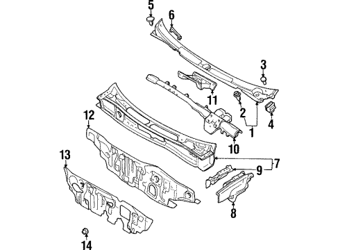 Mitsubishi MR191511 Cowl Grille