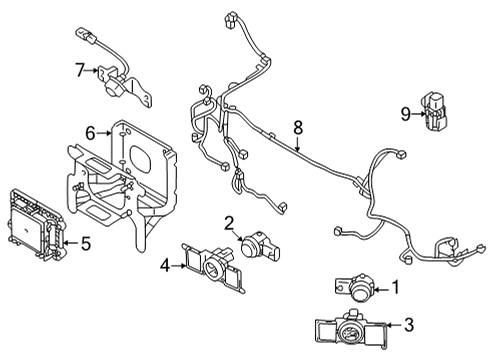 Mitsubishi 28438W042P Parking Sensor Gray