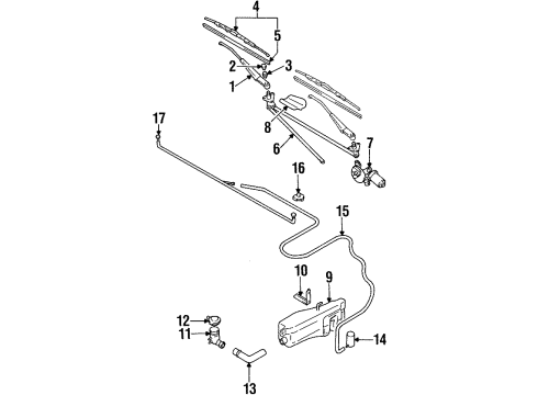 Mitsubishi MB683943 Wiper Arm, Driver Side