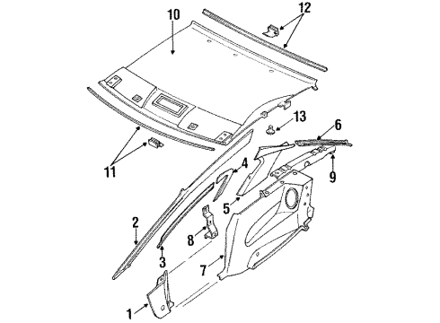 Mitsubishi MB722371 Headliner Trim Clip Gray