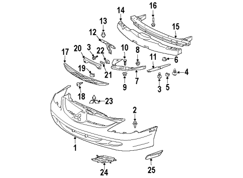 Mitsubishi MB608051 Bumper Cover Clip
