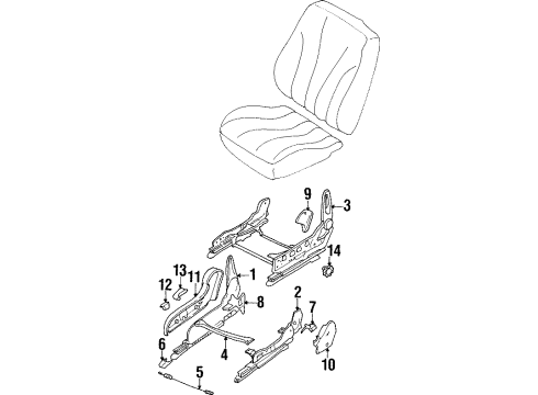 Mitsubishi MR649604 Adjust Lever, Passenger Side Beige