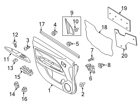 Mitsubishi 7221F299XB Armrest, Driver Side Black
