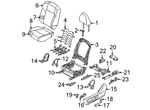 Mitsubishi 87104W280P Seat Back Frame, Driver Side