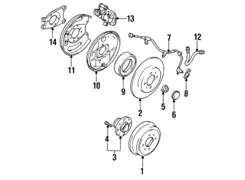 1996 Mitsubishi Mirage Rear Brakes