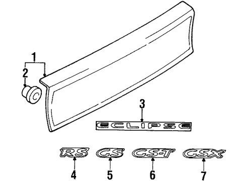 1997 Mitsubishi Eclipse Exterior Trim - Rear Body