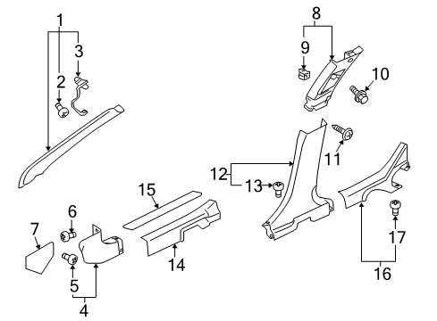 2012 Mitsubishi Lancer Interior Trim - Pillars