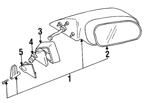 1997 Mitsubishi Eclipse Outside Mirrors