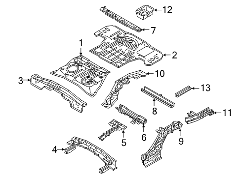 2022 Mitsubishi Outlander PHEV Rear Floor & Rails