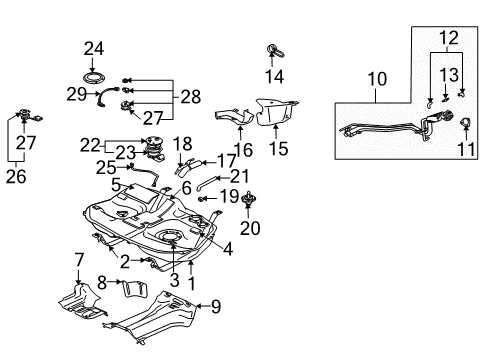 2010 Mitsubishi Endeavor Fuel Pump Diagram for 1760A163