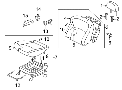 2008 Mitsubishi Outlander Front Seat Components
