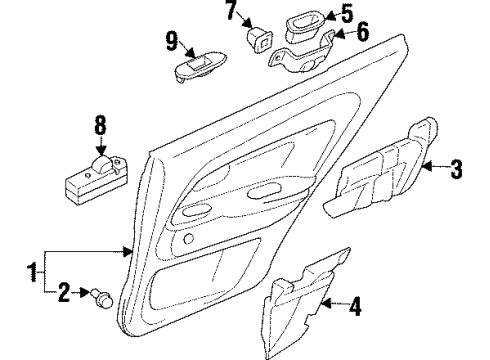 2000 Mitsubishi Mirage Interior Trim - Rear Door