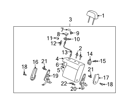 2005 Mitsubishi Outlander Rear Seat Components