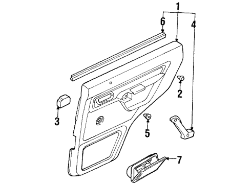 2000 Mitsubishi Montero Interior Trim - Rear Door