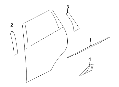 2008 Mitsubishi Outlander Exterior Trim - Rear Door