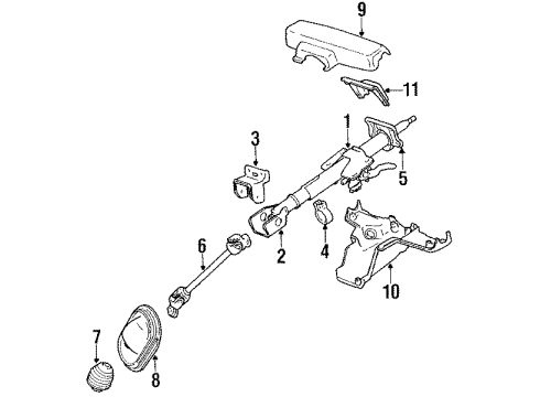 1989 Mitsubishi Sigma Steering Column & Wheel