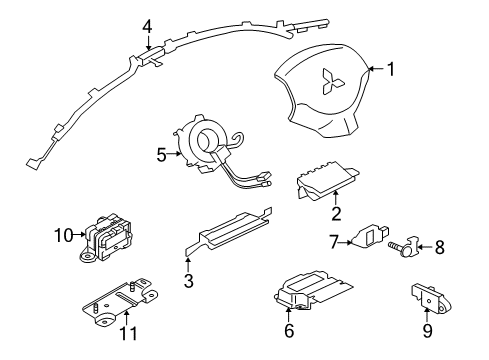 2012 Mitsubishi Lancer Air Bag Components