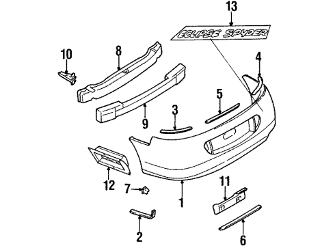 1997 Mitsubishi Eclipse Bumper & Components - Rear