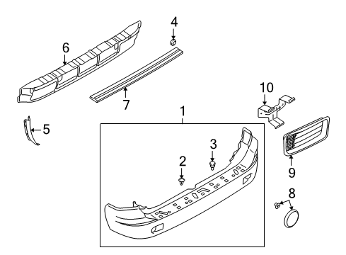 2004 Mitsubishi Montero Sport Bumper & Components - Rear