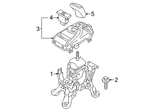 2018 Mitsubishi Outlander PHEV Gear Shift Assembly Diagram for 2400A576