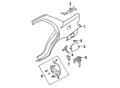 1996 Mitsubishi Mirage Fuel Door