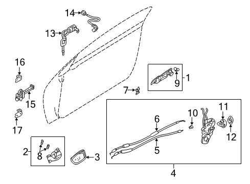 2002 Mitsubishi Eclipse Door Check Diagram for MR987357
