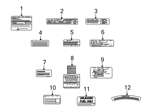 2012 Mitsubishi Outlander Information Labels