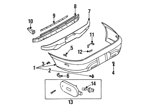 1996 Mitsubishi Mirage Bumper & Components - Rear