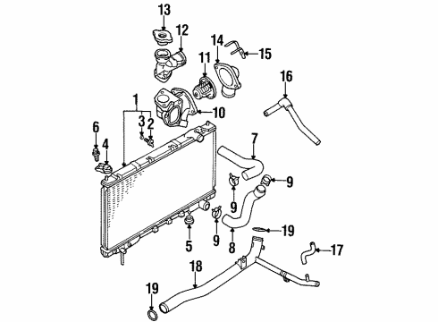1997 Mitsubishi Eclipse Radiator & Components Diagram 2