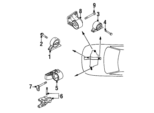 1996 Mitsubishi Mirage Engine Mounting