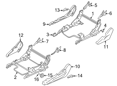 2004 Mitsubishi Eclipse Recline Lever, Passenger Side Brown Diagram for MR639090