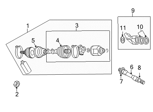 2011 Mitsubishi Endeavor Drive Axles - Front