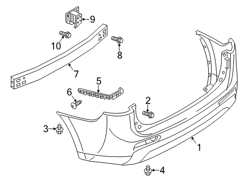 2015 Mitsubishi Outlander Bumper & Components - Rear