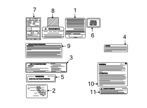 2005 Mitsubishi Endeavor Information Labels
