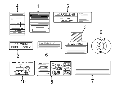 2004 Mitsubishi Lancer Information Labels